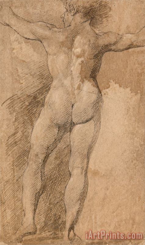 Male with Arms Spread Wide Seen From Behind painting - James Barry Male with Arms Spread Wide Seen From Behind Art Print