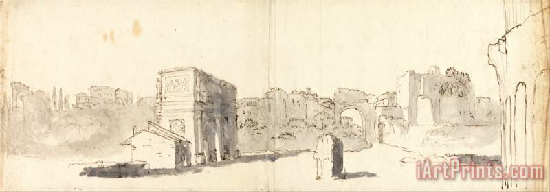 James Barry Rome, a View of The Arch of Constantine with Other Ruins Art Print