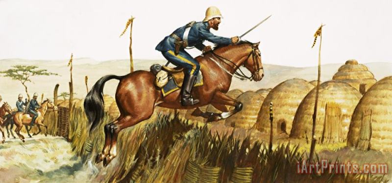 Captain Beresford in The Zulu Wars painting - James Edwin McConnell Captain Beresford in The Zulu Wars Art Print