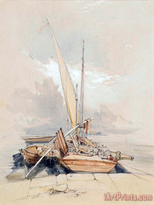 James Holland Boats At Quayside Lake Geneva Art Painting