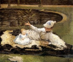 James Jacques Joseph Tissot Mrs Newton with a Child by a Pool Art