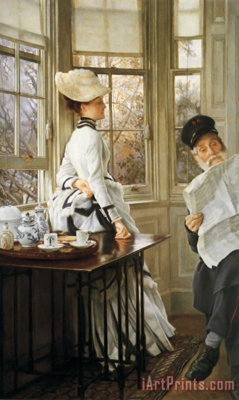 James Jacques Joseph Tissot Reading The News Art Painting