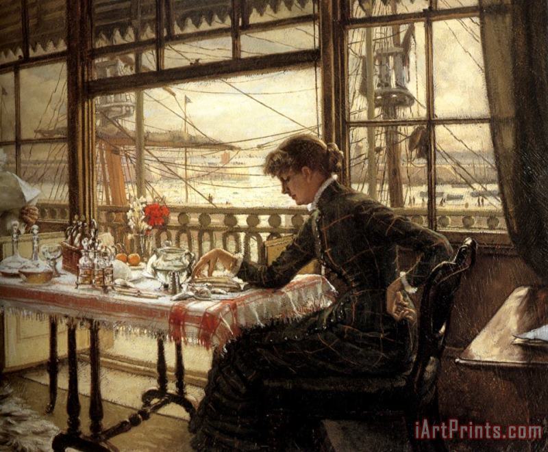 James Jacques Joseph Tissot Room Overlooking The Harbour Art Painting