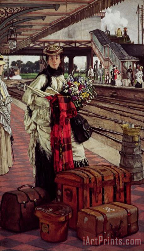 James Jacques Joseph Tissot Waiting at The Station, Willesden Junction Art Print