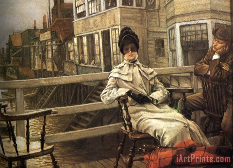 James Jacques Joseph Tissot Waiting for The Ferry Art Painting