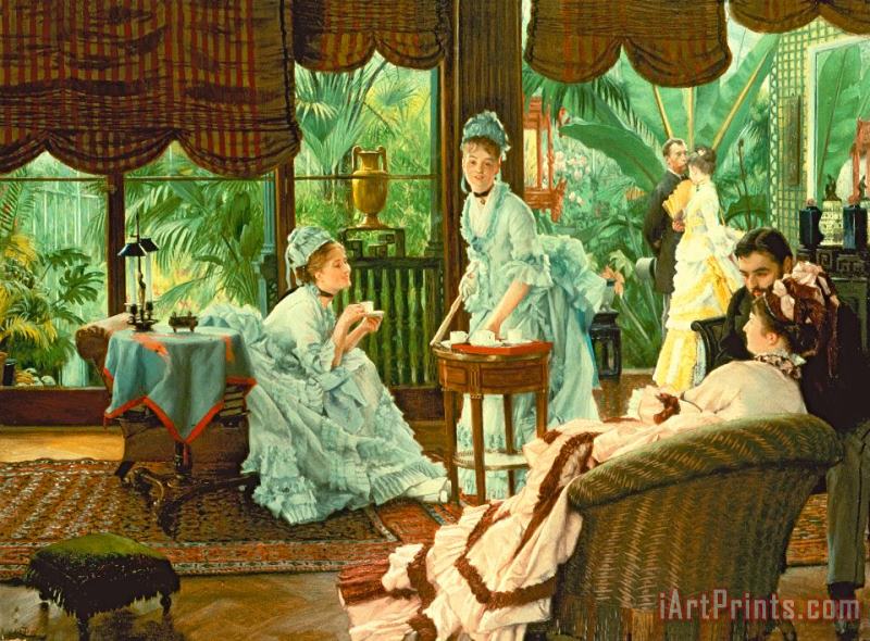 James Jacques Tissot In The Conservatory Art Print