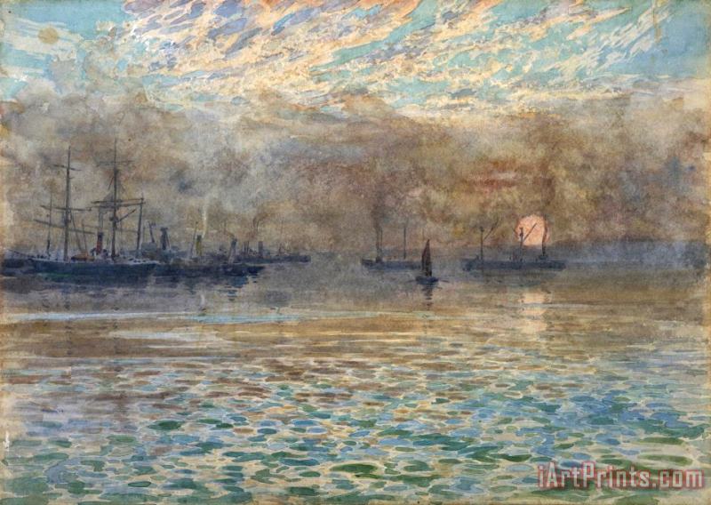 Winter Morning, Wellington Harbour painting - James M. Nairn Winter Morning, Wellington Harbour Art Print