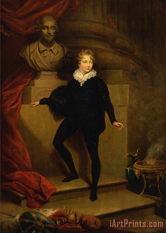 James Northcote Master Betty As Hamlet, Before a Bust of Shakespeare Art Painting