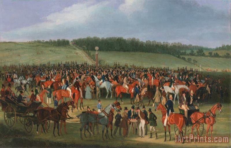 Epsom Races The Betting Post painting - James Pollard Epsom Races The Betting Post Art Print