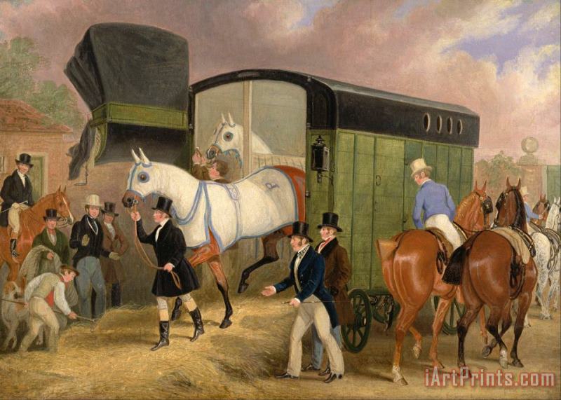 The Derby Pets The Arrival painting - James Pollard The Derby Pets The Arrival Art Print