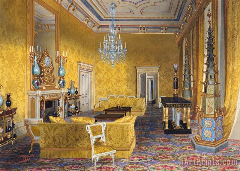 James Roberts Buckingham Palace The Yellow Drawing Room Art Painting