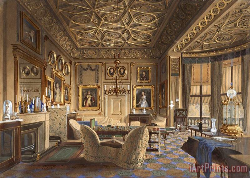 James Roberts Salon Particulier De La Reine Au Palais De Buckingham Art Painting