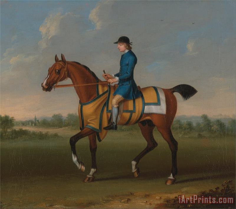 James Seymour A Bay Racehorse with Jockey Up Art Print
