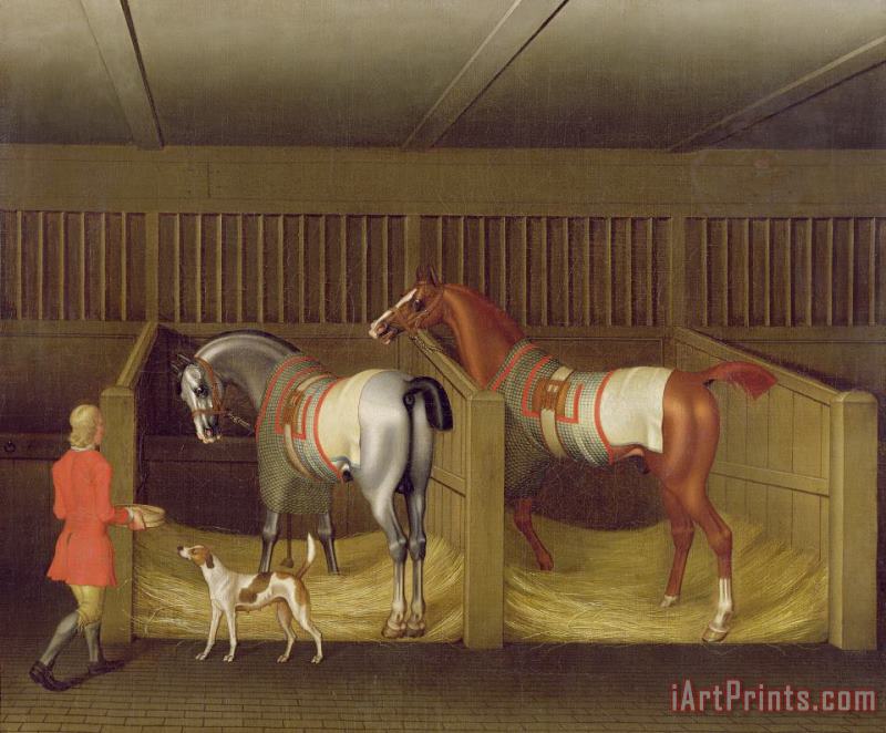 James Seymour The Stables and Two Famous Running Horses belonging to His Grace - the Duke of Bolton Art Print