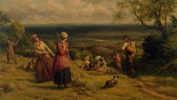 James Thomas Linnell The Haymakers painting