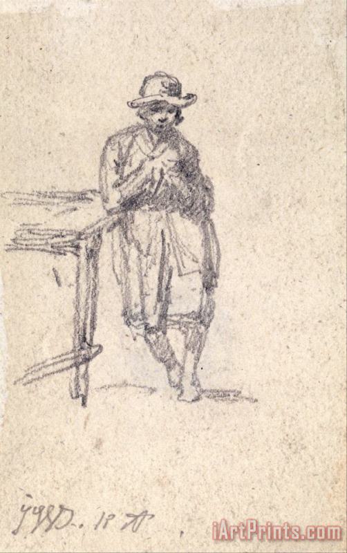 James Ward A Boy Leaning Against a Table Art Print