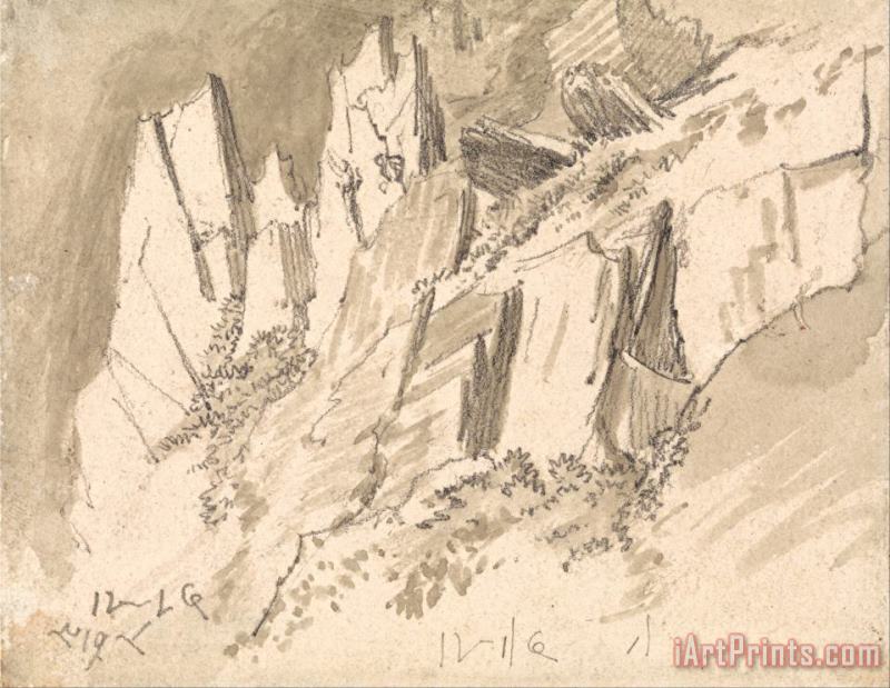 A Craggy Hillside painting - James Ward A Craggy Hillside Art Print
