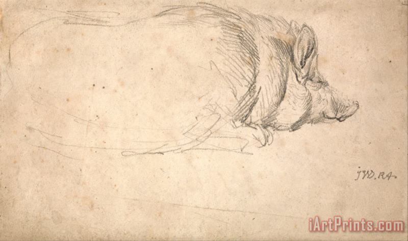A Hog, Sleeping painting - James Ward A Hog, Sleeping Art Print