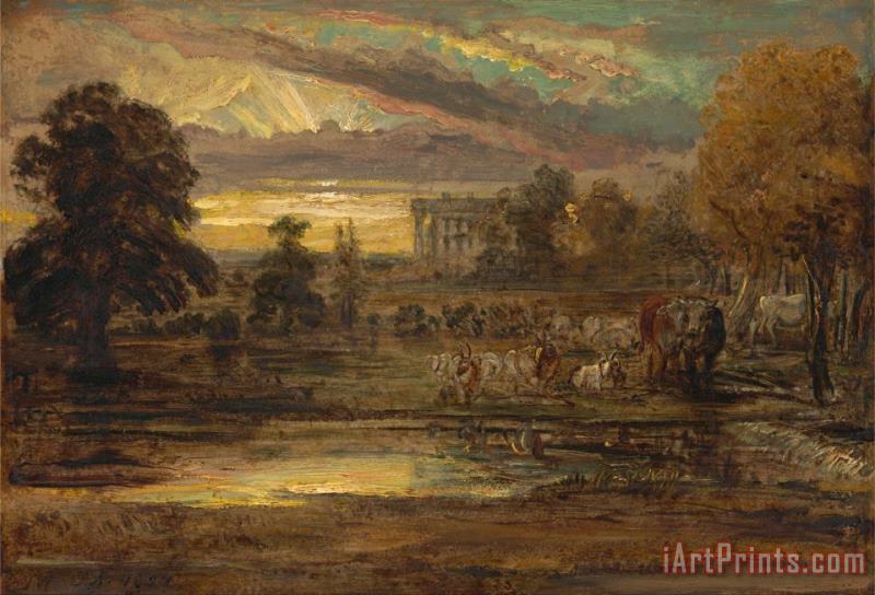 Cattle at a Pool at Sunrise painting - James Ward Cattle at a Pool at Sunrise Art Print