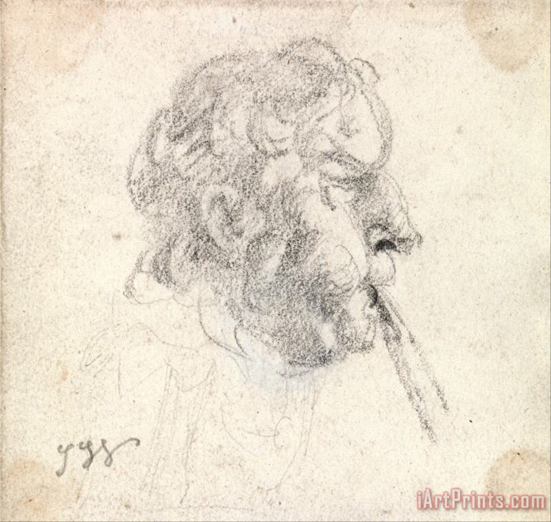 James Ward Head of a Man Blowing a Pipe Art Print