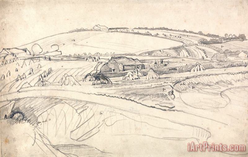 James Ward Landscape with a Farm And Cornstalks Art Painting