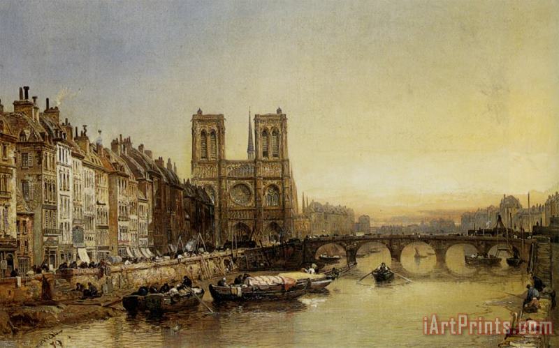 James Webb Notre Dame From The River Seine Art Print