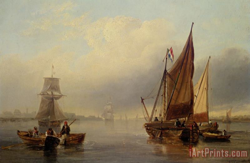 James Wilson Carmichael French Fishing Vessels Heading Out to Sea Art Painting