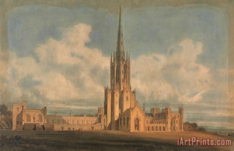 Projected Design for Fonthill Abbey, Wiltshire painting - James Wyatt Projected Design for Fonthill Abbey, Wiltshire Art Print