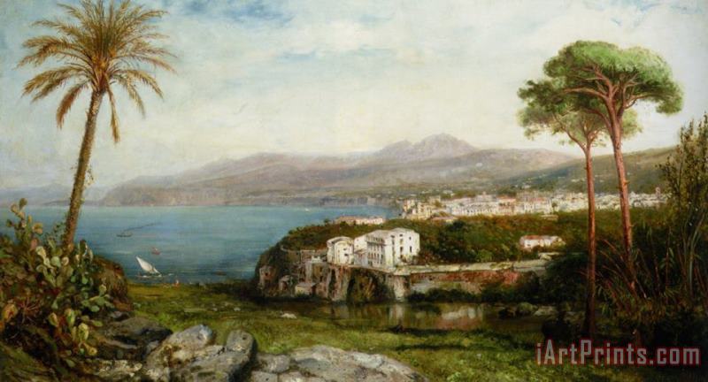 An Italian Costal Landscape painting - Jan-baptiste Tetar Van Elven An Italian Costal Landscape Art Print