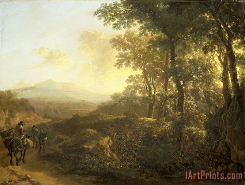 Jan Both Italian Landscape with Mule Driver Art Painting