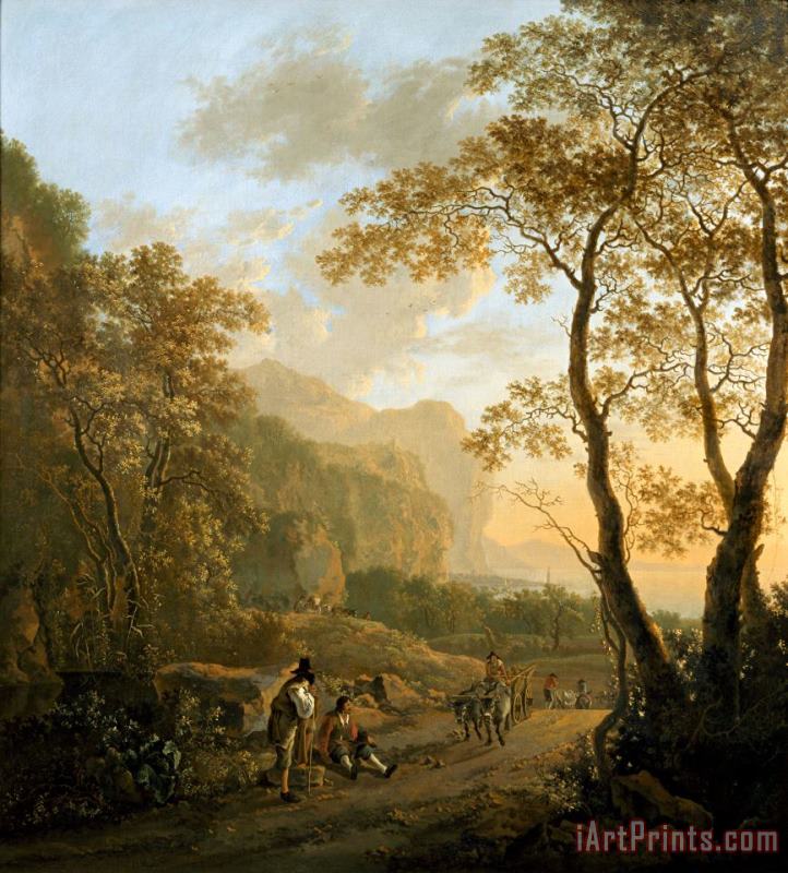 Landscape with Resting Travellers And Oxcart painting - Jan Both Landscape with Resting Travellers And Oxcart Art Print