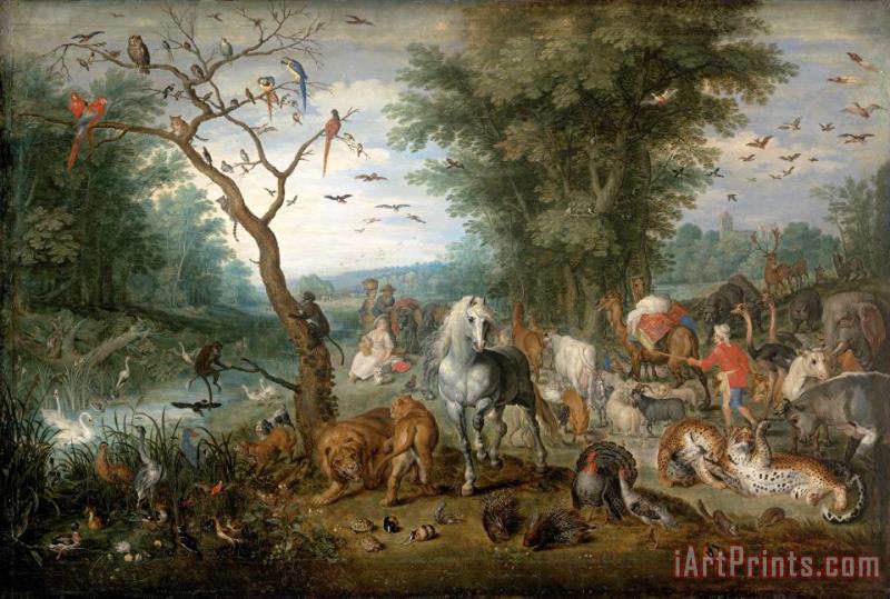 Jan Breughel Paradise Landscape with Animals Art Painting