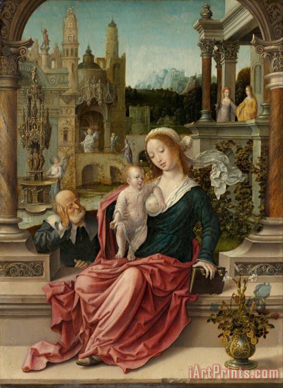The Holy Family painting - Jan Gossaert The Holy Family Art Print