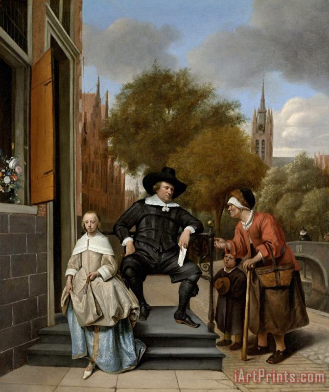 Jan Havicksz Steen Adolf And Catharina Croeser, Known As 'the Burgomaster of Delft And His Daughter' Art Painting