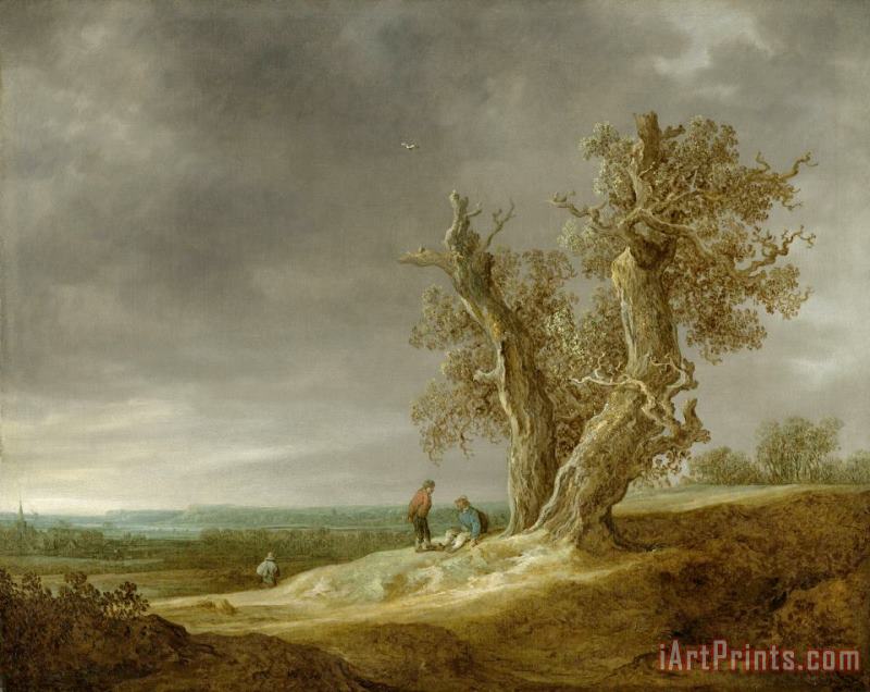 Landscape with Two Oaks painting - Jan Josefsz Van Goyen Landscape with Two Oaks Art Print