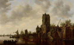 Jan Josephsz van Goyen River Landscape With The Pellecussen Gate Near Utrecht painting