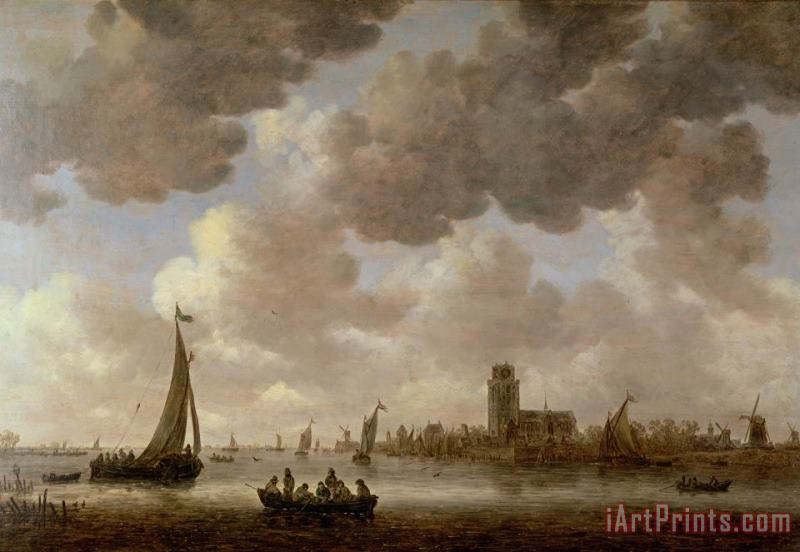 Jan Josephsz van Goyen View of Dordrecht Downstream from the Grote Kerk Art Print