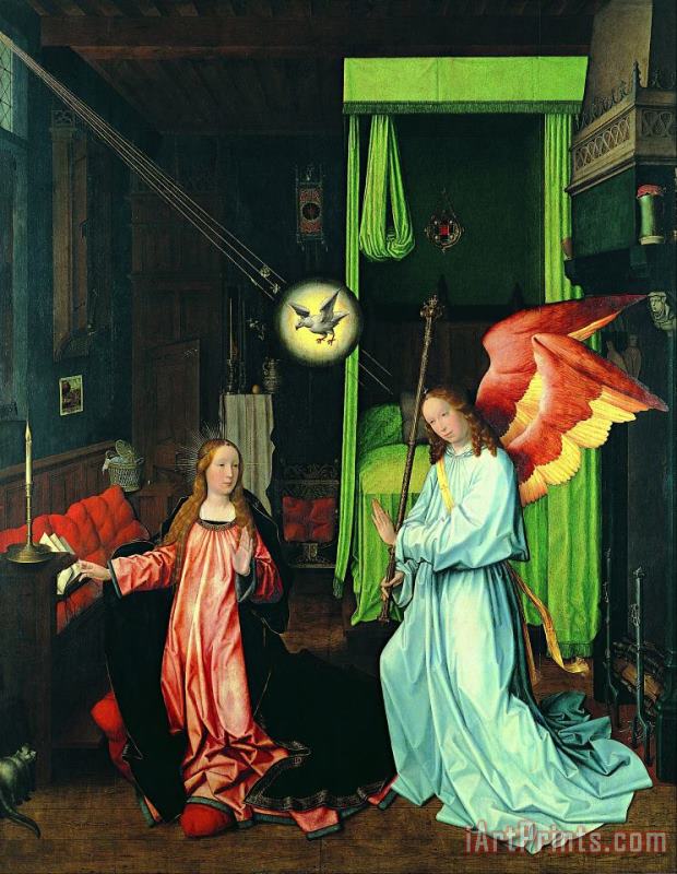 Annunciation painting - Jan Provoost Annunciation Art Print