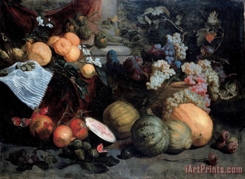 Still Life with Fruit And Vegetables painting - Jan Roos Still Life with Fruit And Vegetables Art Print