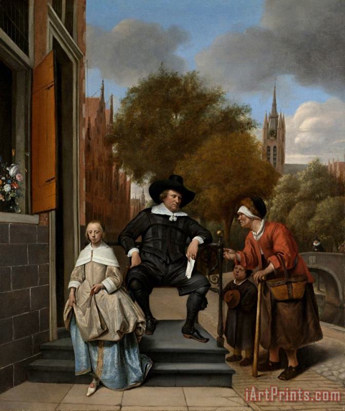 Jan Steen A Burgomaster of Delft And His Daughter Art Print