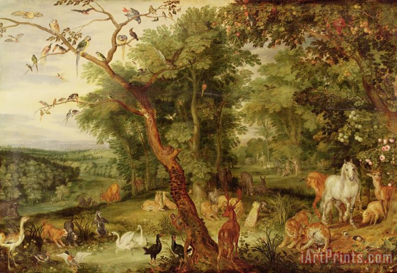 The Garden of Eden painting - Jan the Elder Brueghel The Garden of Eden Art Print
