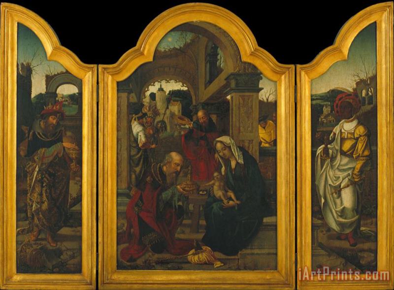 Jan Van Dornicke Triptych with The Epiphany Art Print