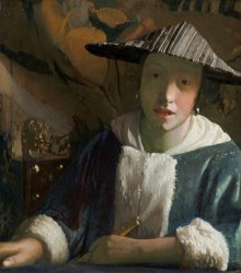 Jan Vermeer Young Girl With A Flute painting