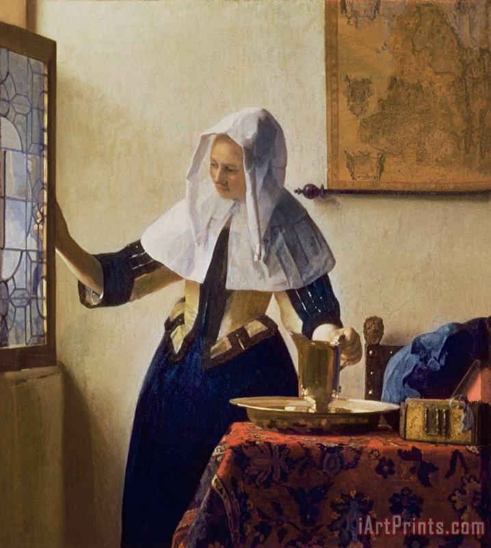 Young Woman with a Water Jug painting - Jan Vermeer Young Woman with a Water Jug Art Print