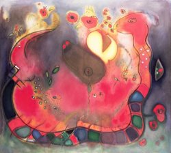 Surrealism Art for sale - The Sacred Snake by Jane Deakin