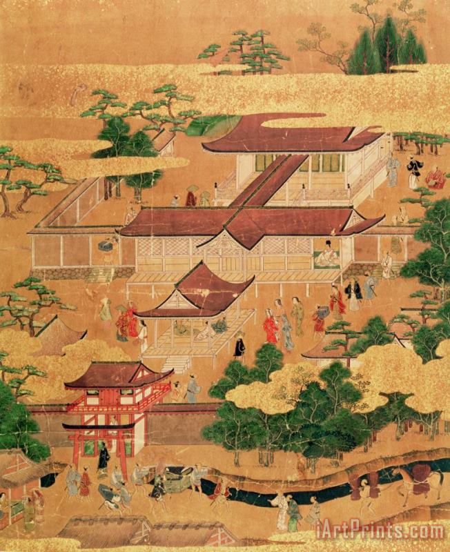 Japanese School The Life and Pastimes of the Japanese Court - Tosa School - Edo Period Art Print