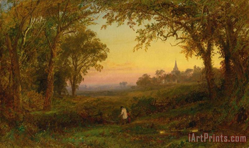 Church Lord Portsmouth Park Surrey painting - Jasper Francis Cropsey Church Lord Portsmouth Park Surrey Art Print