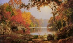 Jasper Francis Cropsey River Landscape in Autumn