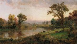 Jasper Francis Cropsey Riverscape in Early Autumn painting