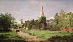 Jasper Francis Cropsey Stoke Poges Church painting Jasper Francis Cropsey Stoke Poges Church painting